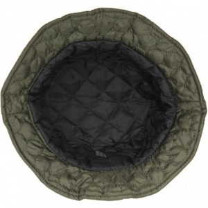 Rain Hats Packable Water Repellent Quilted Bucket Rain Hat w/Adjustable Drawstring - Olive Green - CF12N34ZDY7 $26.63