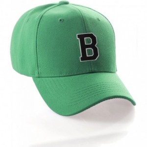 Baseball Caps Classic Baseball Hat Custom A to Z Initial Team Letter- Green Cap White Black - Letter B - CS18IDTZ9DX $25.11