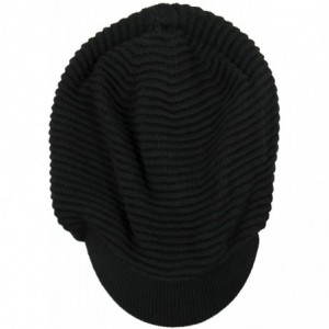 Skullies & Beanies Rasta 100% Cotton Knitted Slouchy Beanie XL - Black/Brim - C512MX4FFQR $36.15