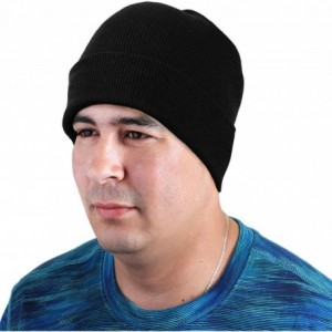 Skullies & Beanies Men Women Knitted Beanie Hat Ski Cap Plain Solid Color Warm Great for Winter - 2pcs Black & Pink - CG18KO9...
