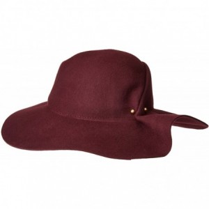Sun Hats Women's 4 Inch Brim Pleated Crown Floppy Hat with Gold Bar Trim - Plum - C817YZKD8ET $54.59