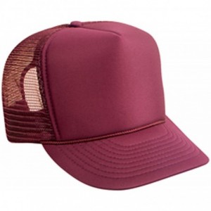 Baseball Caps Polyester Foam Front Solid Color Five Panel High Crown Golf Style Mesh Back Cap - Burgundy/Maroon - CY11TOP00WR...