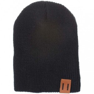 Skullies & Beanies Women's Solid Color Wool Knit Hats Earmuffs Parent-Child Caps - Black - CS18I763UCX $18.58