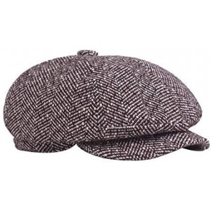 Newsboy Caps Men's Newsboy Gatsby Hats Woolen Vintage Beret Driving Hunting Cap - Dark Gray - CH18MDGLWZZ $19.86