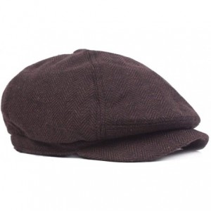 Newsboy Caps Men's Newsboy Gatsby Hats Woolen Vintage Beret Driving Hunting Cap - Dark Gray - CH18MDGLWZZ $19.86