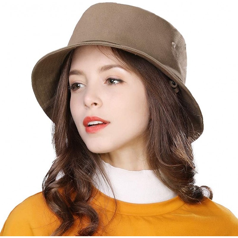 Sun Hats Womens UPF50+ Summer Sunhat Bucket Packable Wide Brim Hats w/Chin Cord - 00711_army Green - CJ18OR00966 $34.02