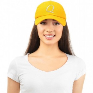 Baseball Caps Initial Hat Letter Q Womens Baseball Cap Monogram Cursive Embroider - Gold - C418U2O2YR7 $23.71