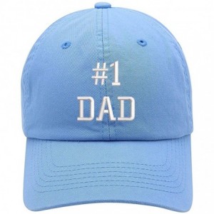Baseball Caps Number 1 Dad Embroidered Brushed Cotton Dad Hat Cap - Vc300_babyblue - CY18QNGR25O $28.89