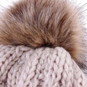Skullies & Beanies 2PCS Mother&Baby Hat Parent-Child Hat Family Matching Cap Winter Warmer Knit Wool Beanie Ski Cap - Khaki -...