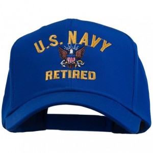 Baseball Caps US Navy Retired Military Embroidered Cap - Royal - C811USNFZV5 $43.20