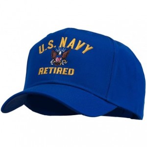 Baseball Caps US Navy Retired Military Embroidered Cap - Royal - C811USNFZV5 $41.01