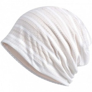 Skullies & Beanies Women's Baggy Slouchy Beanie Chemo Cap for Cancer Patients - 2 Pack Pink & White - CP18SQ90G3I $27.83