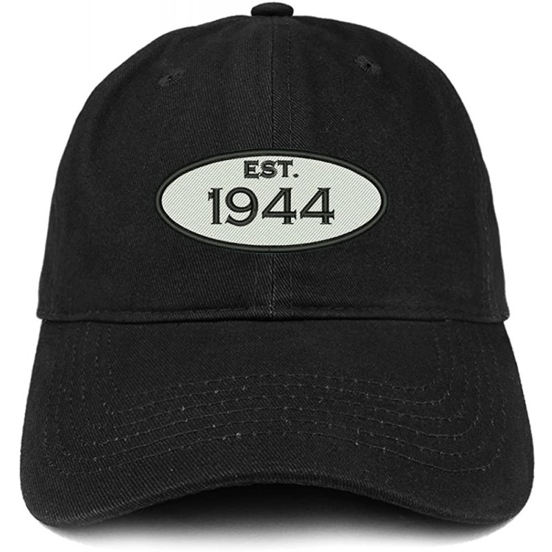 Baseball Caps Established 1944 Embroidered 76th Birthday Gift Soft Crown Cotton Cap - Black - CX12O2369WY $33.33