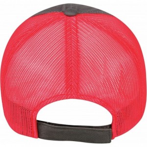 Baseball Caps Garment Washed Meshback Cap - Charcoal/Neon Red - C3182IMZ29A $20.15