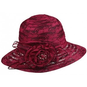 Sun Hats Summer Lace Beach Sun Hat Kentucky Derby Church Dress Bucket Hat - CG1850K8DNM $24.67
