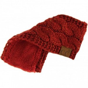 Cold Weather Headbands Winter CC Confetti Warm Fuzzy Fleece Lined Thick Knit Headband Headwrap Hat Cap - Burgundy - C3187GEZH...