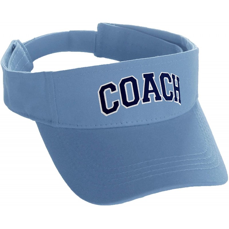 Baseball Caps Classic Sport Team Coach Arched Letters Sun Visor Hat Cap Adjustable Back - Sky Hat White Navy Letters - C818H5...