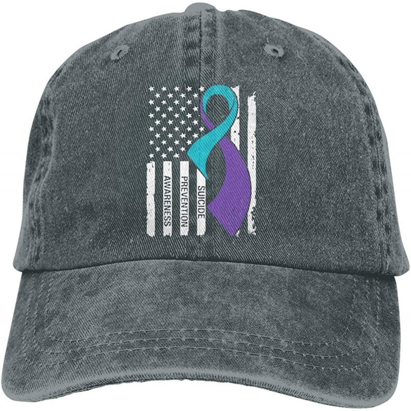 Baseball Caps Suicide Prevention Awareness Flag Men's Women's Adjustable Jeans Baseball Hat - Denim Jeanet Dad Hats - CU18OTR...