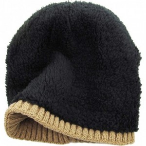 Skullies & Beanies Men Women Knit Winter Warmers Hat Daily Slouchy Hats Beanie Skull Cap - 3.18) Sherpa Beanie Khaki - CB18H2...