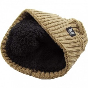 Skullies & Beanies Men Women Knit Winter Warmers Hat Daily Slouchy Hats Beanie Skull Cap - 3.18) Sherpa Beanie Khaki - CB18H2...