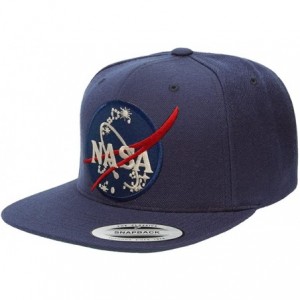Baseball Caps Flexfit Original Premium Classic Snapback with NASA Insignia Patch - Black - Navy - C01236KF16P $40.41