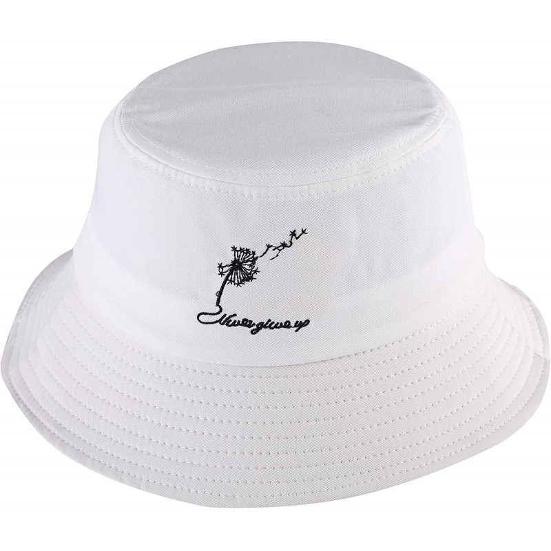 Unisex Fashion Unique Word Embroidered Bucket Hat Summer Fisherman Cap ...
