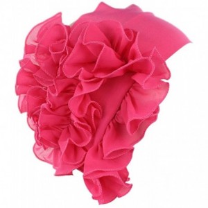 Cold Weather Headbands Womens Wrap Cap Flower Chemo Hat Beanie Scarf Turban Headband - Hot Pink - C918IO3TNNN $15.85