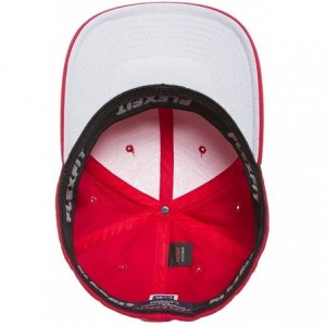 Baseball Caps Silver Wooly Combed Stretchable Fitted Cap Kappe Baseballcap Basecap - Red - C4124DW2UV9 $37.79