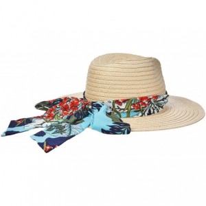 Sun Hats Women's Straw Hat with Decorative Trim - Multi - C118Q02A5GE $42.82