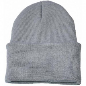 Skullies & Beanies Knitted Hat- Unisex Slouchy Knitting Beanie Hip Hop Cap Warm Winter Ski Hat - Gray - CR187K4TWN3 $15.45