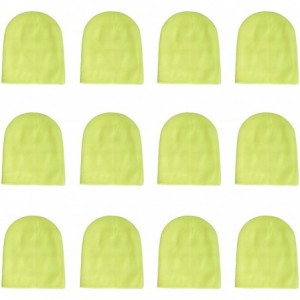 Skullies & Beanies Knit Skull Cap Warm Winter Slouchy Beanies Hat 9 Inch Long - 12pcs - Yellow - CZ18T2D0QDG $45.16