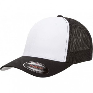 Baseball Caps Flexfit Trucker Hat for Men and Women - Breathable Mesh- Stretch Flex Fit Ballcap w/Hat Liner - Black/White/Bla...