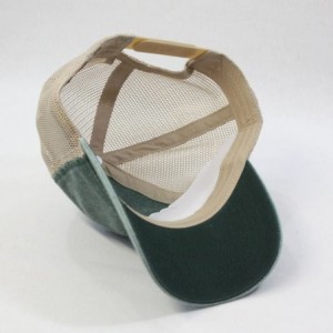 Baseball Caps Vintage Washed Cotton Soft Mesh Adjustable Baseball Cap - Dk Green/Dk Green/Khaki 96r - C9182AAON4R $24.54