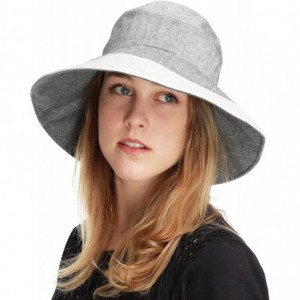 Bucket Hats Light Weight Packable Women's Wide Brim Sun Bucket Hat - Viviane- Grey - CP18GQTGN5Q $28.90