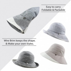 Bucket Hats Light Weight Packable Women's Wide Brim Sun Bucket Hat - Viviane- Grey - CP18GQTGN5Q $28.90