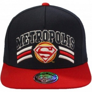 Baseball Caps Superhero Snapback Baseball Cap Hip-hop Flat Bill Hat - Superman Navy / Red - CR18KMG3WIN $33.01