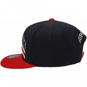 Baseball Caps Superhero Snapback Baseball Cap Hip-hop Flat Bill Hat - Superman Navy / Red - CR18KMG3WIN $33.01