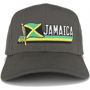 Baseball Caps Jamaica Flag and Text Embroidered Cutout Iron on Patch Adjustable Baseball Cap - Charcoal - C112N46J5FX $30.87