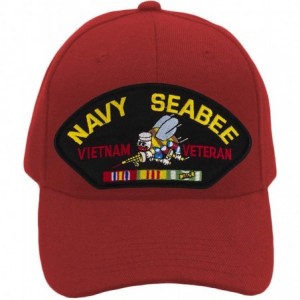 Baseball Caps US Navy Seabee - Vietnam War Veteran Hat/Ballcap Adjustable One Size Fits Most - Red - CT18K3RGO3D $52.15