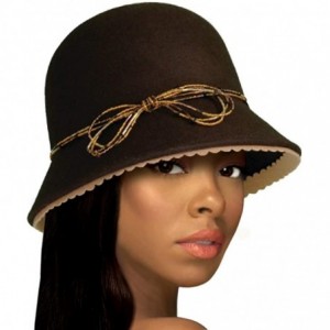 Bucket Hats Soft-As-Cashmere Felt Bell Cloche Hat - 47800 - Brown - CL118CQG8BL $82.02