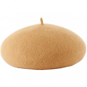 Berets Classic French Artist Beret for Women Wool Beret Hat Solid Color - Camel - CC18KNTQR66 $33.10