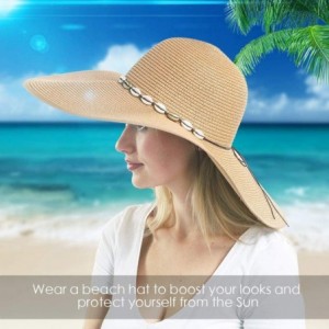 Sun Hats Womens Beach Sun Straw Hat- Floppy Beach hat & Wide Brim Braided Sun Hat - UPF 50+ Maximum Sun Protection - CF194K6Z...