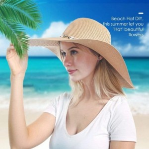 Sun Hats Womens Beach Sun Straw Hat- Floppy Beach hat & Wide Brim Braided Sun Hat - UPF 50+ Maximum Sun Protection - CF194K6Z...