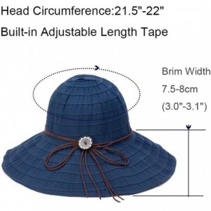 Sun Hats Sun Hat for Women Bow-Knot Brim Cap Foldable Neck Anti-Ultraviolet Fishing Hats - Navy Blue - CB18Y04USSC $17.66