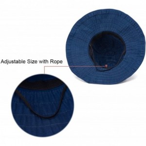 Sun Hats Sun Hat for Women Bow-Knot Brim Cap Foldable Neck Anti-Ultraviolet Fishing Hats - Navy Blue - CB18Y04USSC $17.66