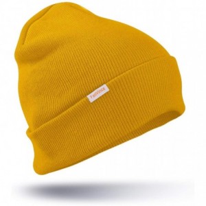 Skullies & Beanies Beanie for Men and Women Thermal Acrylic Knit Winter Hats Warm Mens Gifts - Yellow - CM18ALALI5N $20.12