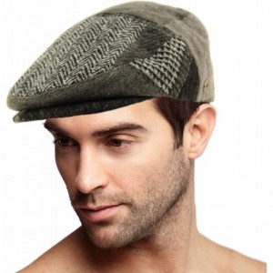 Newsboy Caps Men's Winter 100% Soft Wool Patch Flat Ivy Driver Golf Cabby Cap Hat - Gray - CX188K54C9N $34.03