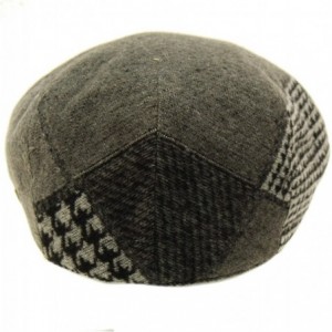 Newsboy Caps Men's Winter 100% Soft Wool Patch Flat Ivy Driver Golf Cabby Cap Hat - Gray - CX188K54C9N $34.03