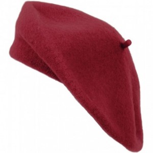 Berets Nollia Women's Solid Color Beret Hat - Burgundy - CI12J2VA2R9 $23.45