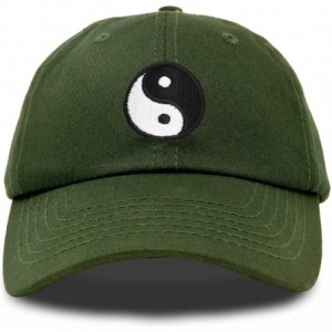 Baseball Caps Ying Yang Dad Hat Baseball Cap Zen Peace Balance Philosophy - Olive - CR18XKCTIWD $23.23